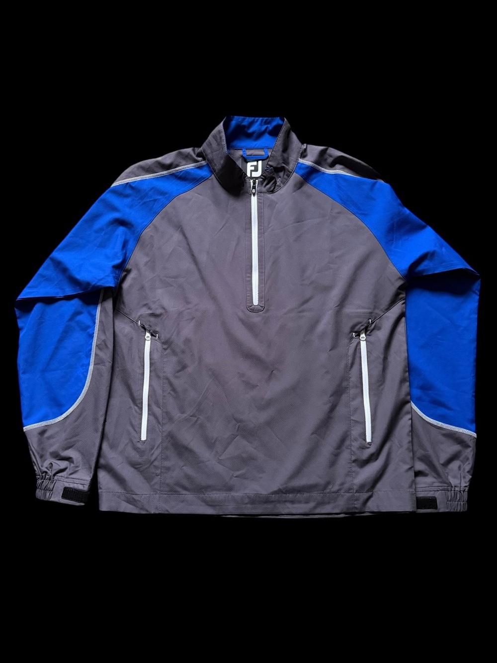Footjoy FJ 1/2 Zip Blue & Gray Windshirt Jacket Men’s Size Small